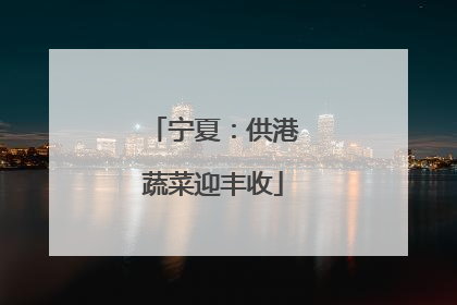 宁夏：供港蔬菜迎丰收